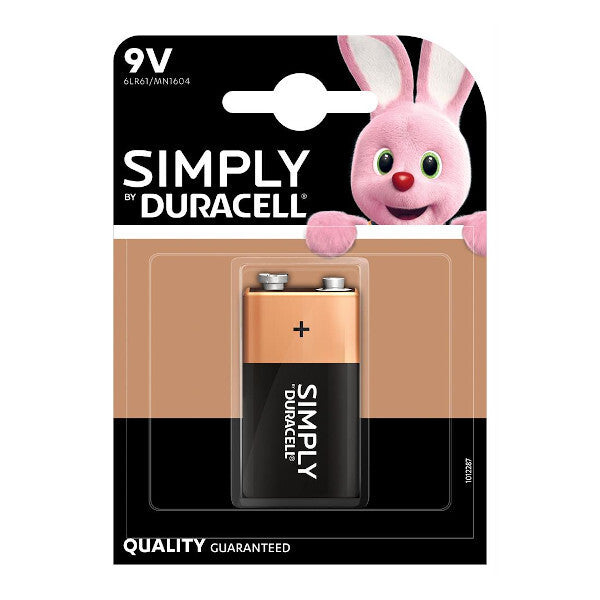 Duracell Simply 9V Alkaline 1 pack Battery