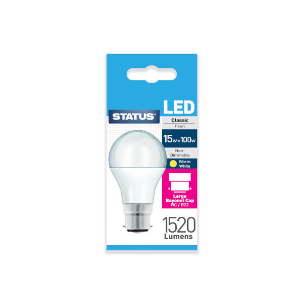 Status 15w=100w Led Bulb Large Bayonet BC/BC22 1 Pack