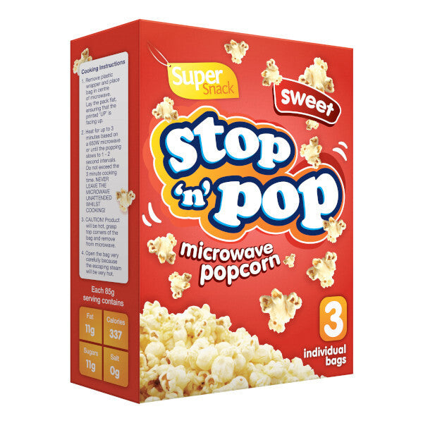 Super Snack Popcorn Sweet 3 x 85g
