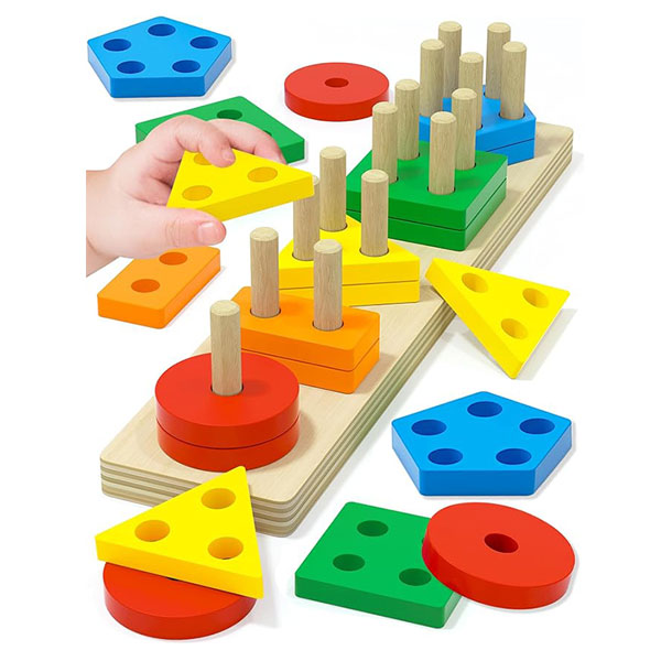 Toddler Stocking Stuffers Wooden Learning Puzzles Shape Sorter Toy