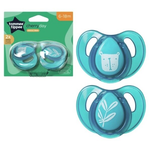 Tommee Tippee Essentials Cherry Soother 6M+ X2 Blue