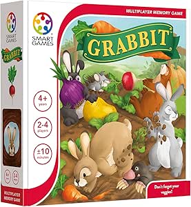 SmartGames - Grabbit, Multiplayer Memory Game, 2-4 Players, 4+ Years