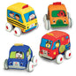 Melissa & Doug K's Kids Pull-Back Town Vehicle Set - Baby Toys Set with 4 Soft Toy Cars and Trucks