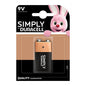 Duracell Simply 9V Alkaline 1 pack Battery