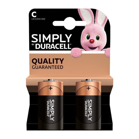 Duracell Simply C Alkaline 2 pack Batteries