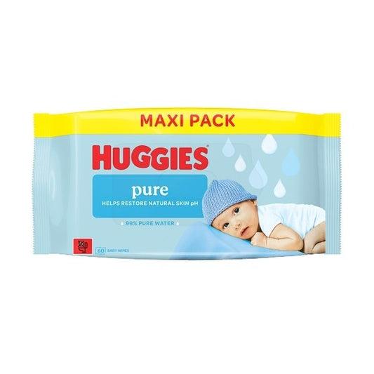 Huggies Pure Pf Baby Wipes - 60 Pack