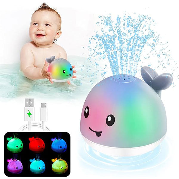 Light Up Whale Bath Toy Sprinkler Bathtub Water Toy