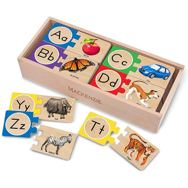 Melissa & Doug Self-Correcting Alphabet Puzzle (52 pcs) with Toy Storage Box