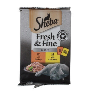 Sheba Fresh Chicken & Turkey In Gravy 6X50g