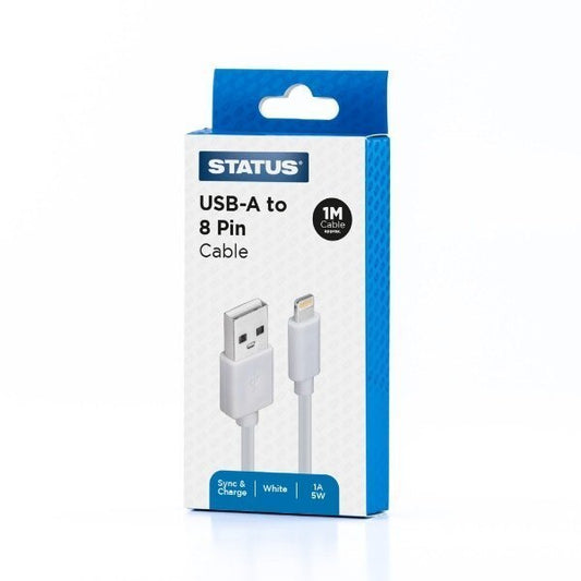 Status USB 8 Pin Charging Cable 1 Metre