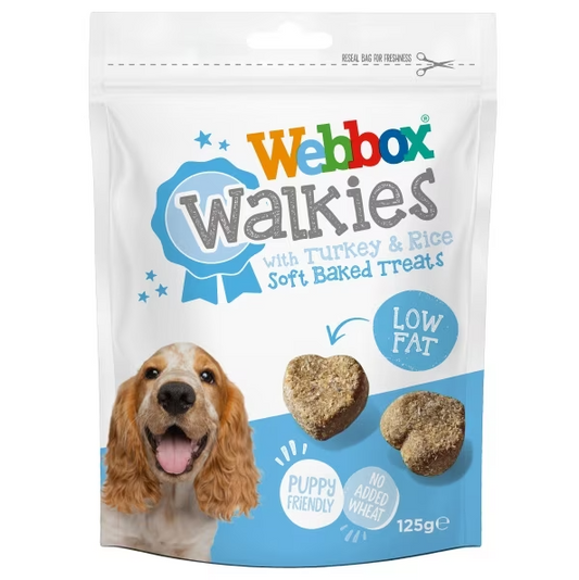 Webbox Walkies Low Fat Turky Rice 125g